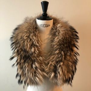 3 Sustainable Fur Stoles fr Paris Tan/Grey/Black